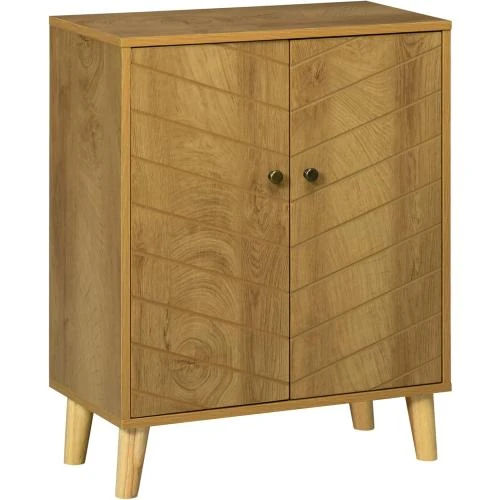 Buffet Vintage Polyvalent, Étagères Intérieures, Couleur Bois - Vue principale
