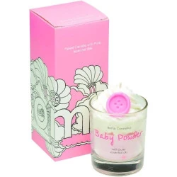 Bougie en verre Bomb Cosmetics Baby Powder rose, blanc