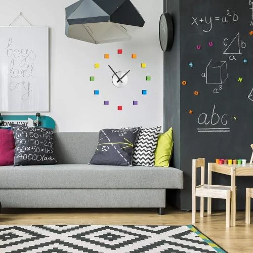 Détail de Horloge Murale DIY Relaxdays, Chiffres Arc en Ciel, Colorée