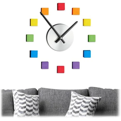 Horloge Murale DIY Relaxdays, Chiffres Arc en Ciel, Colorée - Vue principale