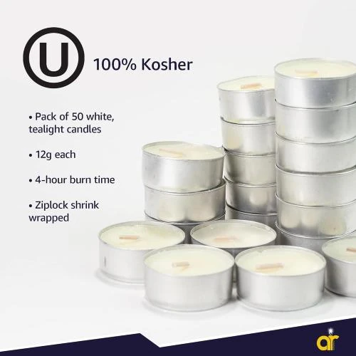 Détail de Bougies chauffe-plat blanches, 50 unités, combustion longue