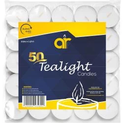 Bougies chauffe-plat blanches, 50 unités, combustion longue