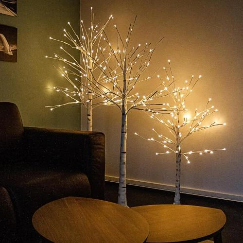 Détail de VOLTRONIC Arbre LED bouleau, intérieur extérieur, blanc chaud