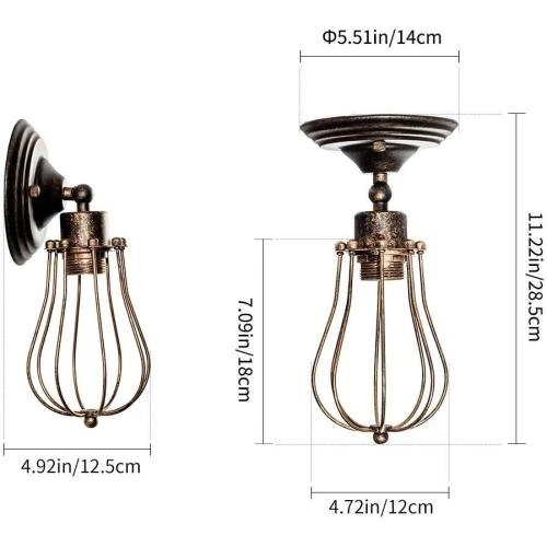 Zoom sur Applique murale industrielle Luling, vintage, bronze, réglable