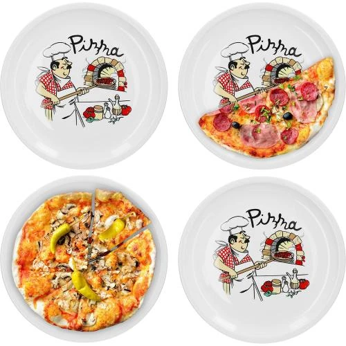 Assiettes à pizza VAN WELL, motif chef, porcelaine durable - Vue principale