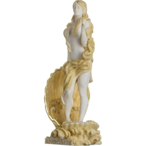 Zoom sur Statue Or Aphrodite Zeus, Fille Déesse Grecque