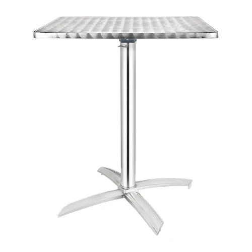 Table pliante carrée Bolero, acier inoxydable, silver - Vue principale