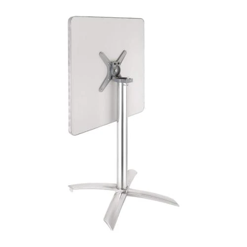 Zoom sur Table pliante carrée Bolero, acier inoxydable, silver
