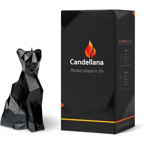 Zoom sur Bougie Chat Noir, Candellana, Parfum Élégant, Décoration