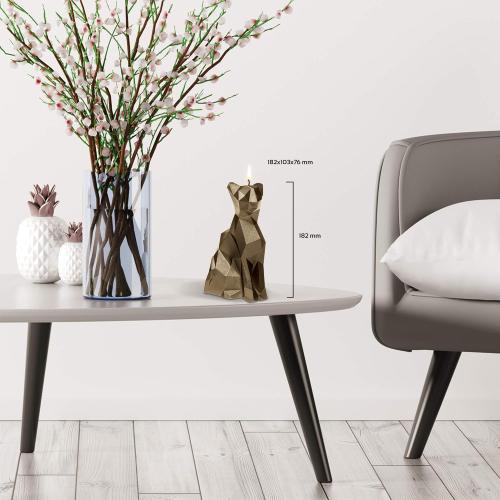 Présentation de Bougie Chat Noir, Candellana, Parfum Élégant, Décoration en situation