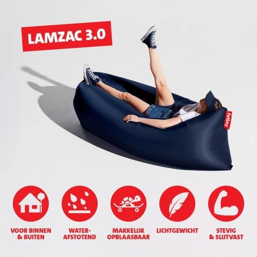 Zoom sur Fatboy Lamzac 3.0 Pouf Gonflable Bleu Extérieur