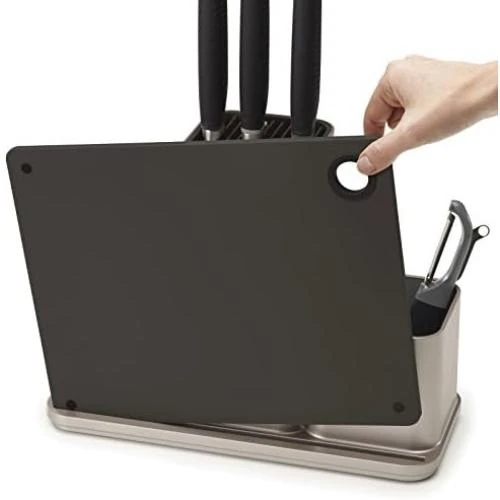 Zoom sur Joseph Joseph Rangement Cuisine Multifonction 3 en 1 Argent