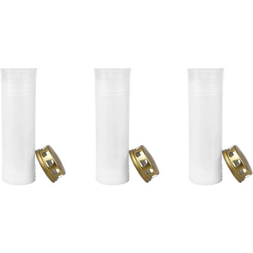 Zoom sur Bougies funéraires Hs Candle, lot de 3, blanc, arc-en-ciel