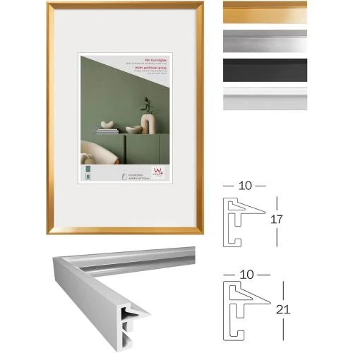 Détail de Cadre Photo Plastique Noir Walther Design DEX460B