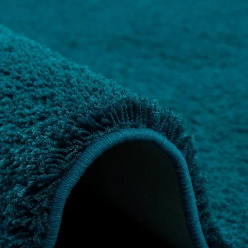 Zoom sur Tapis Shaggy Poils Longs Sarcelle Bleu Verde