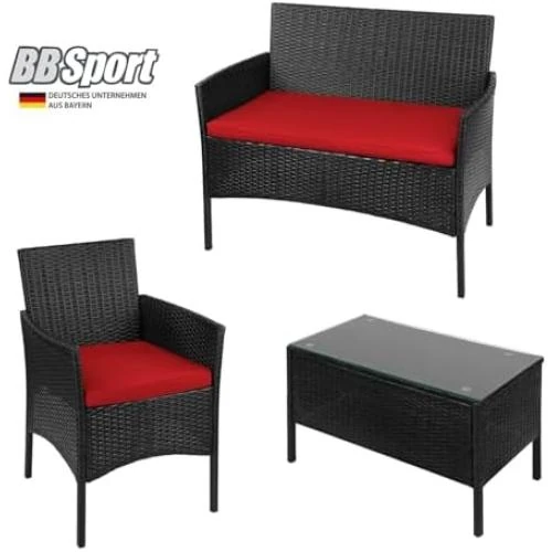 Détail de Ensemble Salon de Jardin en Résine Tressée 4 Places - Confort et Style