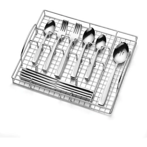 Zoom sur Ensemble couverts Acier inoxydable Argent Oneida 51 pièces