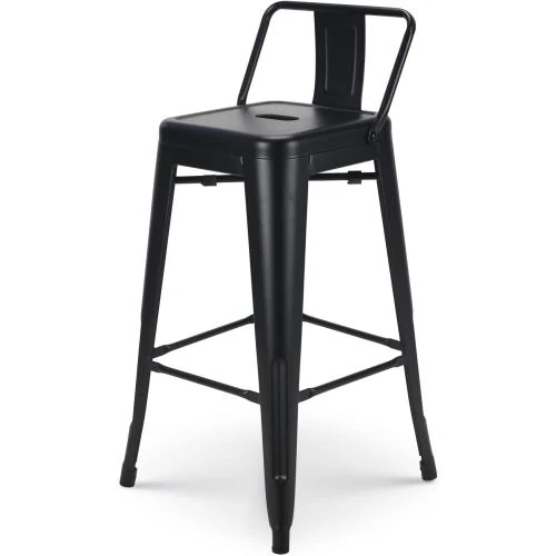 Tabouret Bar Metal Noir Mat Kosmi, Style Industriel - Vue principale