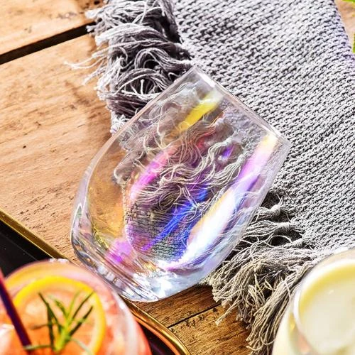 Détail de Verres à vin sans pied Widisun, irisés, arc-en-ciel