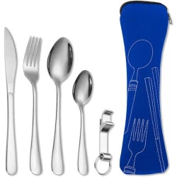 Set Couverts Inoxydables 5 Pièces GOOMICK, Voyage, Camping