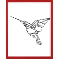 Cadre photo rouge, bois, plexiglas, 8 couleurs disponibles