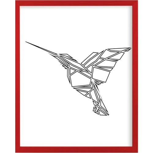 Cadre photo rouge, bois, plexiglas, 8 couleurs disponibles - Vue principale