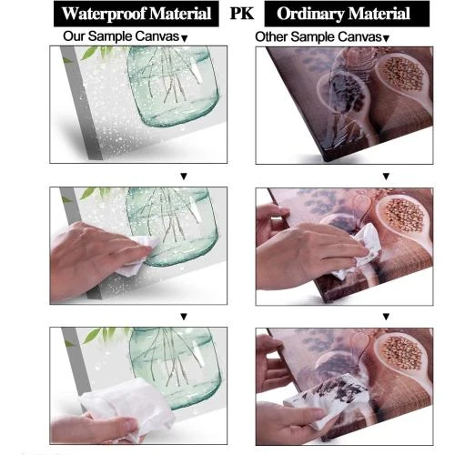 Zoom sur Tableau Toile Plantes Vertes Aquarelle Décoration Murale