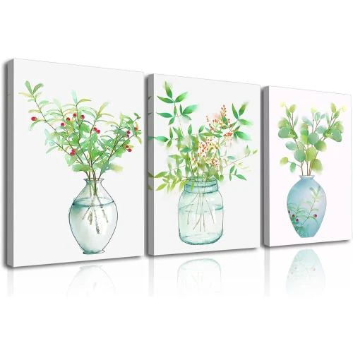 Tableau Toile Plantes Vertes Aquarelle Décoration Murale - Vue principale