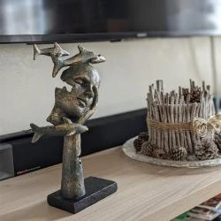 Sculpture Penseur Abstraite, Ornements Nordiques, Décoration