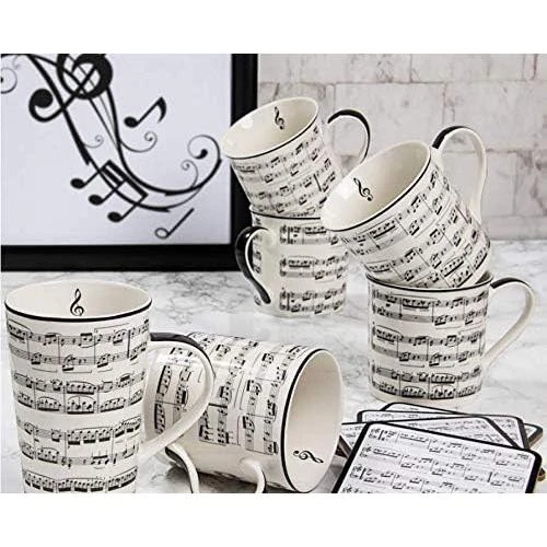 Détail de Tasse à latte porcelaine fine, motif musique, Lesser Amp Pavey