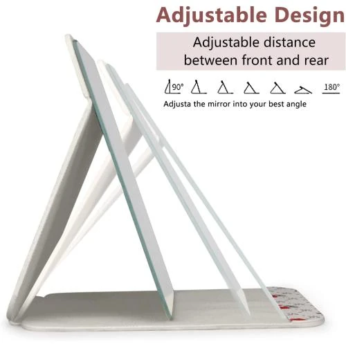 Détail de Miroir Pliable Portable Beige, Miroir Maquillage Camping
