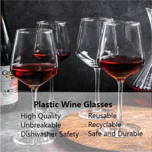 Détail de IVEOPPE Verres à vin incassables, lot de 2, 440 ml