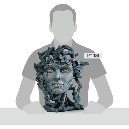 Zoom sur Enesco Buste Venus Sculpture Verte, Décoration Élégante