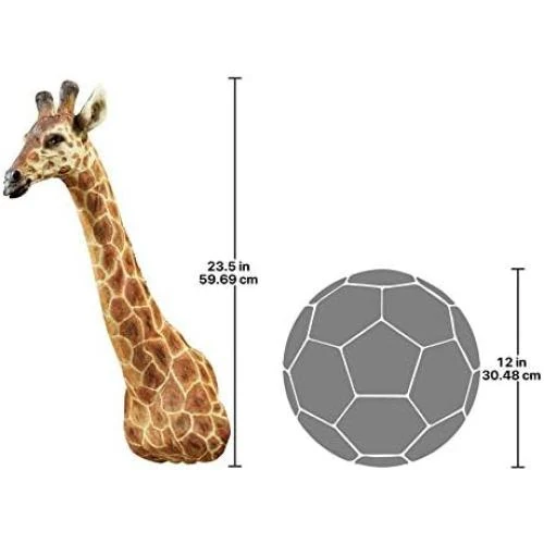 Zoom sur Sculpture Murale Girafe Africain Design Toscano Multicolore