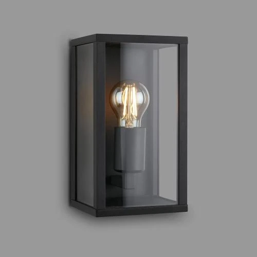 Applique murale extérieure verre noir IP44 E27 Briloner - Vue principale
