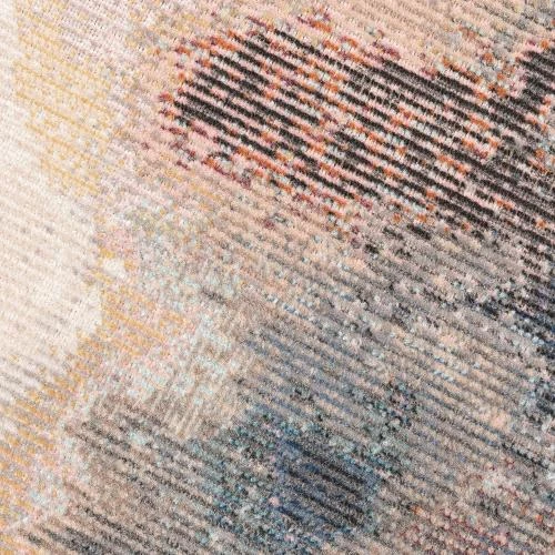 Zoom sur Tapis Vintage Pastel, Motifs Abstraits, Intérieur Extérieur