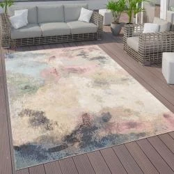 Tapis Vintage Pastel, Motifs Abstraits, Intérieur Extérieur