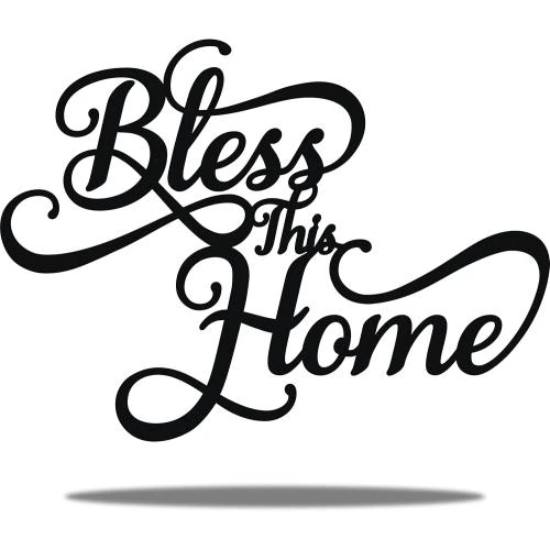 Vivegate Décoration Murale Métal Noir Bless This Home - Vue principale