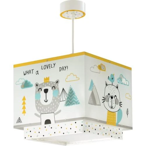 Lampe suspension enfant Hello Little, animaux colorés - Vue principale