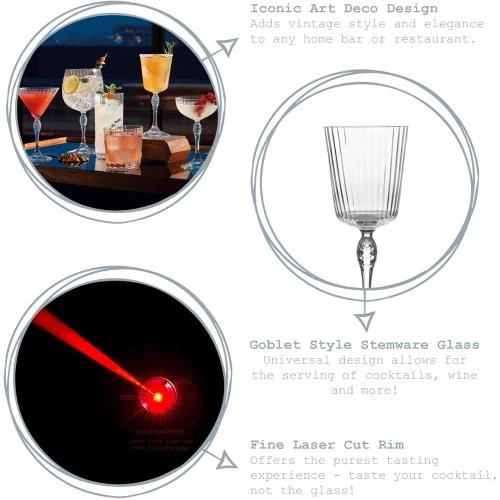 Détail de Verres à cocktail Bormioli Rocco America, 24cl, Set 6