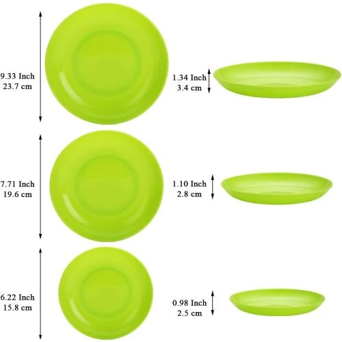 Détail de Assiettes en plastique incassables, réutilisables, lot 12