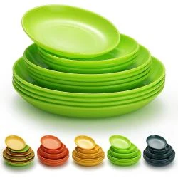 Assiettes en plastique incassables, réutilisables, lot 12