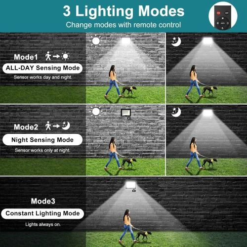 Zoom sur Projecteur LED extérieur, détecteur mouvement, 50W, 4500LM