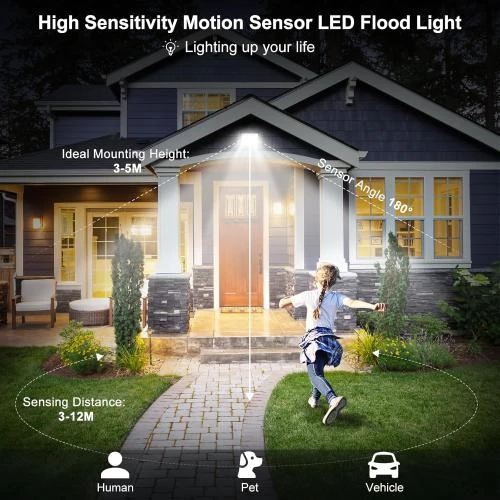 Détail de Projecteur LED extérieur, détecteur mouvement, 50W, 4500LM