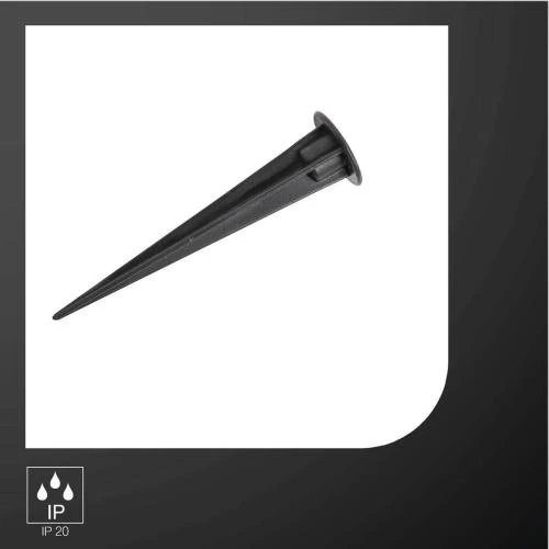 Zoom sur Piquet en plastique noir pour lampe extérieure, jardin, terrasse