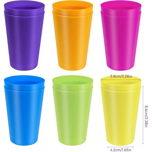 Détail de Gobelets en plastique colorés, 12 pièces, Generique