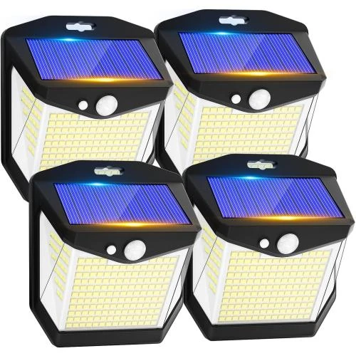Lampe Solaire Extérieure 248 LED, Détecteur Mouvement, Étanche - Vue principale