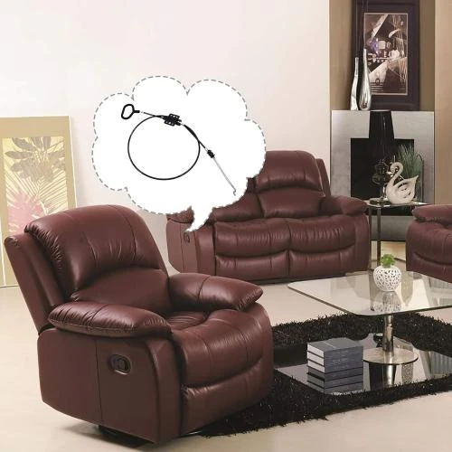 Détail de Câbles rechange canape inclinable, anneau D, crochet S, noir