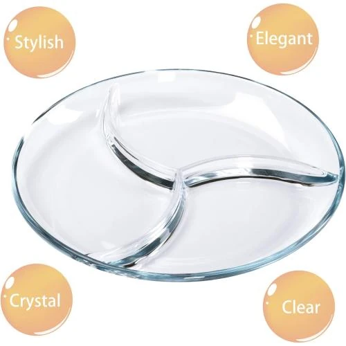 Zoom sur Assiette Compartiment Verre Design, Plateau Apéritif 2 Pièces