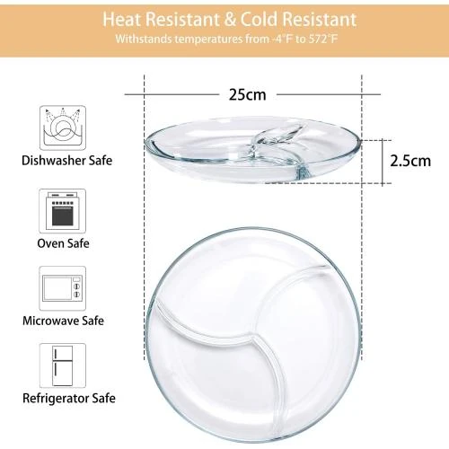 Détail de Assiette Compartiment Verre Design, Plateau Apéritif 2 Pièces
